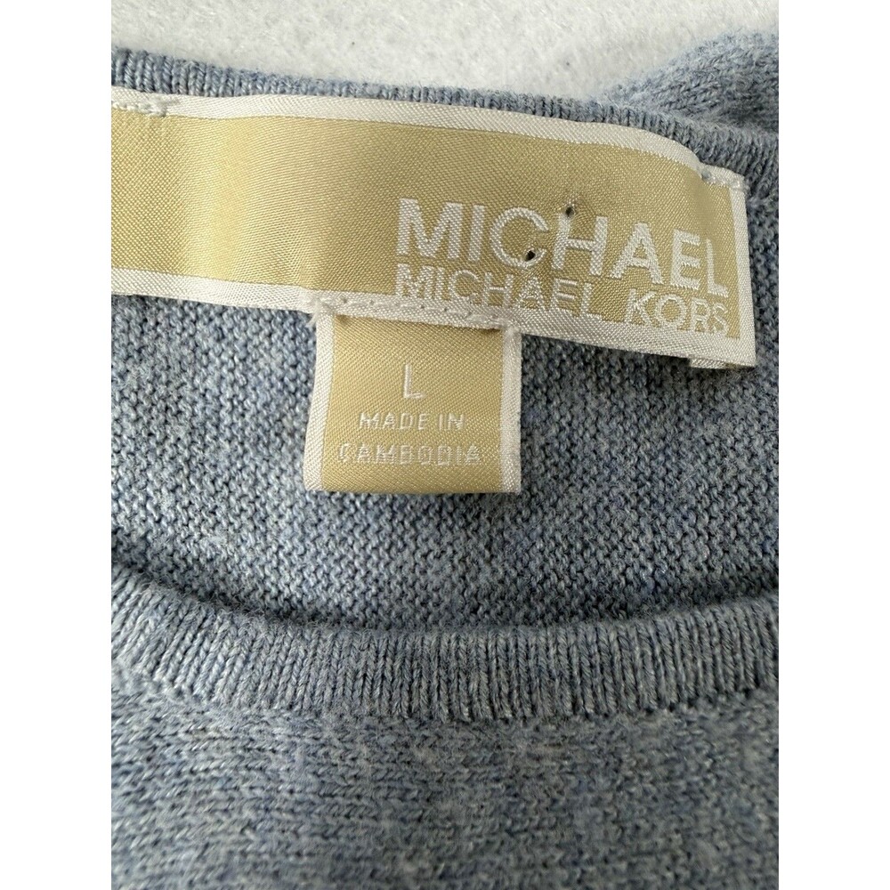 WOMEN MICHAEL KORS LONG SLEEVE SWEATER Blueish/Gray Size L - Picture 6 of 6